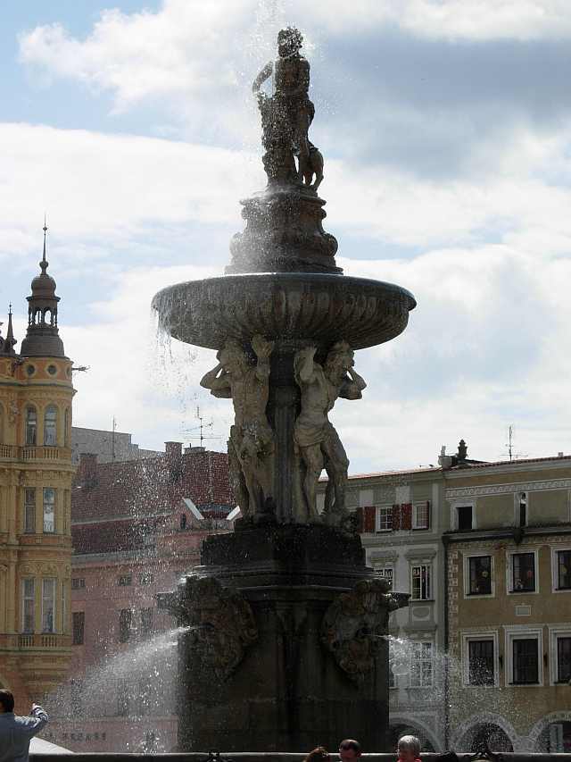 Budweis Samsonbrunnen auf dem Hauptplatz