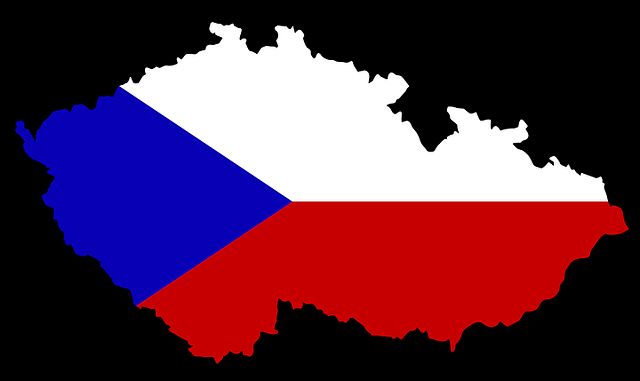Tschechien Karte Fläche in den Farben der tschechischen Flagge